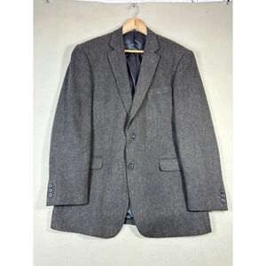 Bachrach Mens 42L Brown Tweed 100% Wool Two Button Blazer‎ Sport Coat Jacket